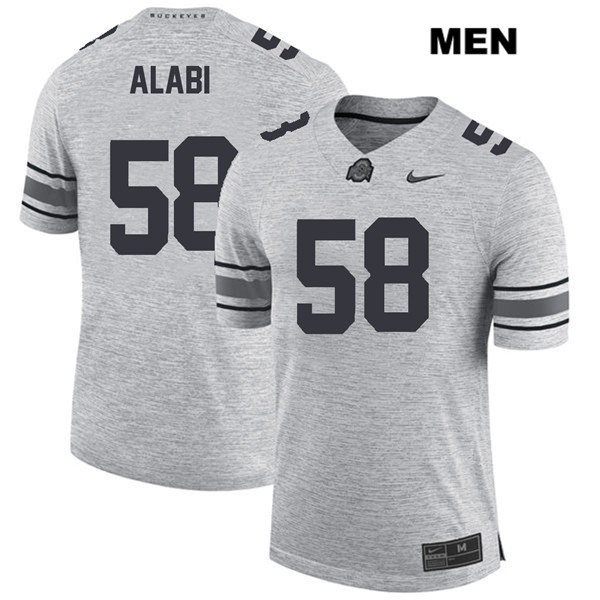 Ohio State Buckeyes Men's Joshua Alabi #58 Gray Authentic Nike College NCAA Stitched Football Jersey AF19F07PG